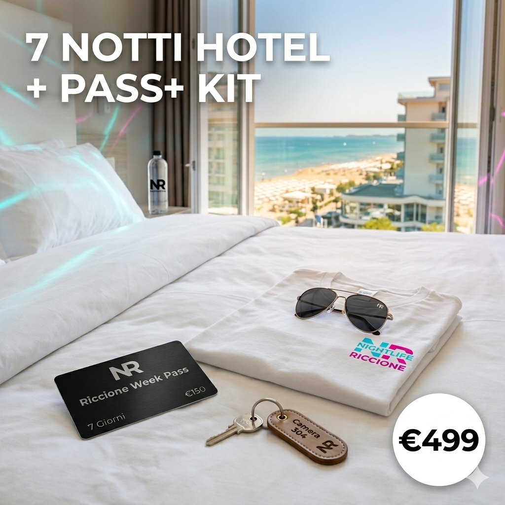 RICCIONE WEEK PASS – FULL PACK AGOSTO (7 Notti Hotel + Pass All-In)